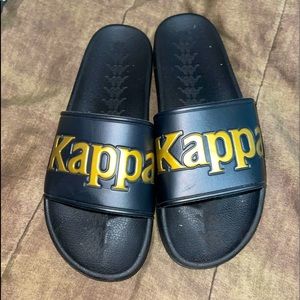 Gold & Black Kappa Slides (Men Sz 11)